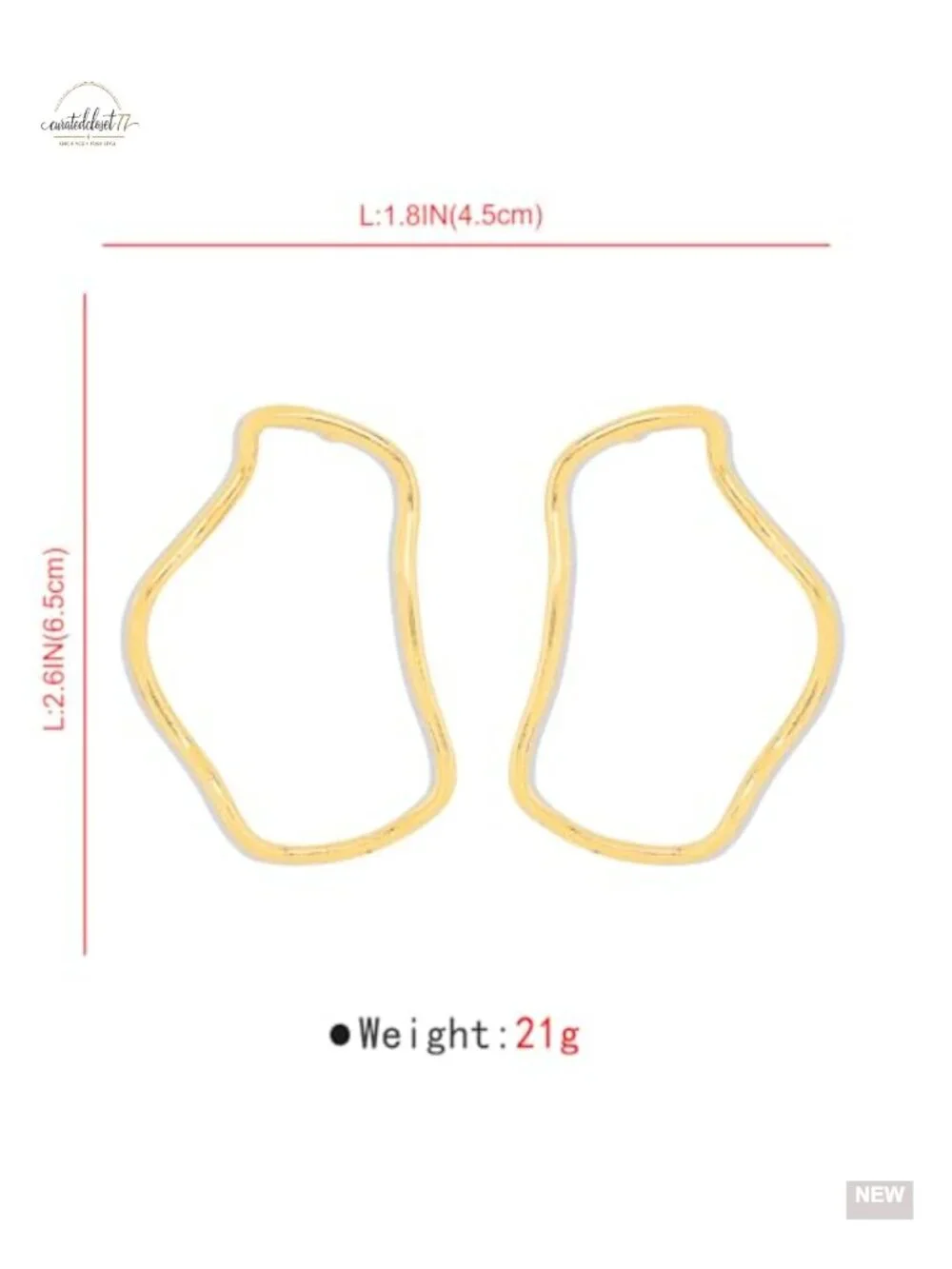 Exaggerated Large Irregular Dangle Geometric Metal Earrings Statement Hanging